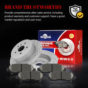 Ceramic Rear Brakes Pad and Rotors Drilled Slotted Solid Disc Brake Kits for Toyota Highlander 2008 - 2013