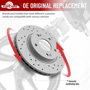 Front Drilled and Slotted Disc Brake Rotors Replacement for Hyundai Elantra 2007-2008/ Elantra Sedan 2009-2010