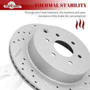 Ceramic Rear Brakes Pad and Rotors Drilled Slotted Vented Disc Brake Kits for Nissan Pathfinder 2005 - 2012