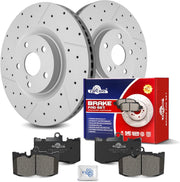 Ceramic Front Brakes Pad and Rotors Drilled Slotted Vented Replacement Disc Brake Kits for Lexus Gs450H Gs350 2009-2010/ Is300 Base 2016-2017 / Gs300 Base 2019