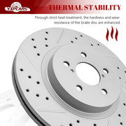 Front & Rear Drilled Slotted Rotors and Ceramic Disc Brake Pads Kit for Subaru Crosstrek Gas 2019/ Impreza 2017-2020 2021 2022 2023 With 293.0 mm Front Rotor, for Crosstrek Subaru 2018