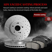 Ceramic Front Brakes Pad and Rotors Drilled Slotted Vented Replacement Disc Brake Kits for Acura Cl 2001-2003/ Tl 1999 2000 2001 2002 2003/ Tsx 2004-2014/ Tl Base 2007-2008