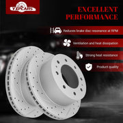Ceramic Rear Brakes Pad and Rotors Drilled Slotted Vented Replacement Disc Brake Kits for Chevy Silverado 2500 Hd/Silverado 3500 Hd/Suburban 3500 Hd, for Gmc Sierra 2500 Hd/Sierra 3500 Hd