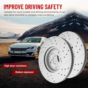 Front Drilled and Slotted Disc Brake Rotors Replacement for Acura Integra 2023 (Integra 2024-2025 A-Spec, Base, Elite A-Spec), for Honda Accord Civic Cr-V Hr-V