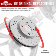 Front Drilled and Slotted Disc Brake Rotors for Ford Focus 2008-2011