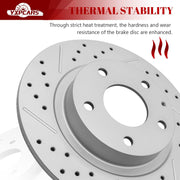Ceramic Rear Brakes Pad and Rotors Drilled Slotted Solid Replacement Disc Brake Kits for 2014-2015 Mazda 6
