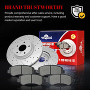 Front & Rear Drilled Slotted Rotors and Ceramic Disc Brake Pads Kit for Nissan Maxima 2009 2010 2011 2012 2013 2014 2015 2016 2017 2018 2019 2020 2021 2022
