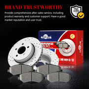 Ceramic Front Brakes Pad and Rotors Drilled Slotted Vented Replacement Disc Brake Kits for Dodge Nitro 2007/ Nitro 2008 2009 2010 2011, for Jeep Liberty 2008-2012 (302.0 mm)