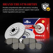 Ceramic Front Brakes Pad and Rotors Drilled Slotted Vented Replacement Disc Brake Kits for Hummer H2 2003-2006 2007 2008 2009, for Cadillac Deville 2000 2001 2002 2003 2004 2005 With 8 Lug Wheels