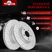 Front & Rear Drilled Slotted Rotors and Ceramic Disc Brake Pads Kit for Lincoln Mkx 2011-2015, for Ford Edge 2011 - 2014