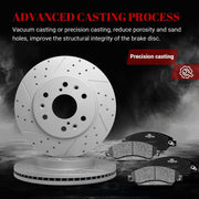Ceramic Front Brakes Pad and Rotors Drilled Slotted Vented Replacement Disc Brake Kits for Cadillac Escalade (Esv) 2007-2018, Escalade Ext 2007 2008 2009 2010 2011 2012 2013
