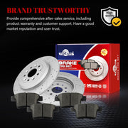 Ceramic Rear Brakes Pad and Rotors Drilled Slotted Solid Replacement Disc Brake Kits for Ford Taurus X 2008-2009/ Freestyle Five Hundred 2005 2006 2007, for Mercury Montego 2005-2007/ Sable 2008-2009