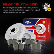 Ceramic Rear Brakes Pad and Rotors Drilled Slotted Solid Replacement Disc Brake Kits for Lincoln Mkz 2013-2016 Hybrid, Ford Fusion 2013 2014 2015 2016 2017 2018 2019 2020 Except Energi
