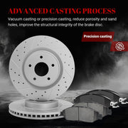 Ceramic Front Brakes Pad and Rotors Drilled Slotted Vented Replacement Disc Brake Kits for Nissan Pathfinder 2013-2020/ Murano 2015-2023, for Infiniti Qx60 2014-2020/ Jx35 2013