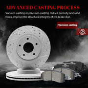Front & Rear Drilled Slotted Rotors and Ceramic Disc Brake Pads Kit for Nissan Altima 2013 2014 2015 2016 2017 2018