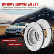 Front Drilled and Slotted Disc Brake Rotors for Toyota 4Runner 2003-2009/ Fj Cruiser 2007-2014/ Tacoma 2005 2006 2007 2008 2009 2010 2011 2012 2013 2014 2015 2016 2017 2018 2019 2020 2021 2022 2023