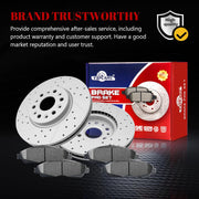 Ceramic Front Brakes Pad and Rotors Drilled Slotted Vented Replacement Disc Brake Kits for Buick Enclave 2018-2020, for Chevry Blazer 2019-2020/ Traverse 2018-2020, for GMC Acadia 2017-2020