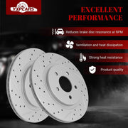 Ceramic Rear Brakes Pad and Rotors Drilled Slotted Vented Replacement Ford Mustang 2005 2006 2007 2008 2009 2010 2011
