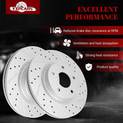 Ceramic Front Brakes Pad and Rotors Drilled Slotted Vented Replacement Disc Brake Kits for Nissan Altima 2007 2008 2009 2010 2011 2012/ Altima Coupe 2013