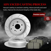 Front & Rear Drilled Slotted Rotors and Ceramic Disc Brake Pads Kit for Acura Rdx 2014 2015 2016 2017 2018