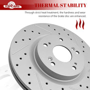 Ceramic Front Brakes Pad and Rotors Drilled Slotted Vented Disc Brake Kits for Honda Cr-V 2012-2016 with Fwd