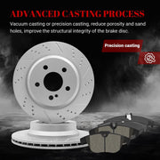 Ceramic Rear Brakes Pad and Rotors Drilled Slotted Vented Replacement Disc Brake Kits for Mercedes-Benz Glk250 2013-2015/ Glk350 2010 2011 2012-2015/ E350 2013-2014 Coupe & Convertible