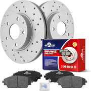 Ceramic Front Brakes Pad and Rotors Drilled Slotted Vented Replacement Disc Brake Kits for Mazda Cx-3 2016 2017 2018 2019 2020 2021 Fwd/ 3 2014-2015 2.0L/ 3 2016