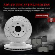 Ceramic Front Brakes Pad and Rotors Drilled Slotted Vented Disc Brake Kits for Escalade Esv, for Silverado 1500 Ltd/Suburban, for Sierra 1500 Limited/Yukon Xl w/ 4 Piston Front Caliper