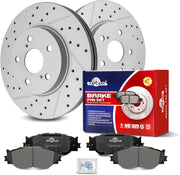 Ceramic Front Brakes Pad and Rotors Drilled Slotted Vented Disc Brake Kits for LEXUS IS250 2006 - 2013