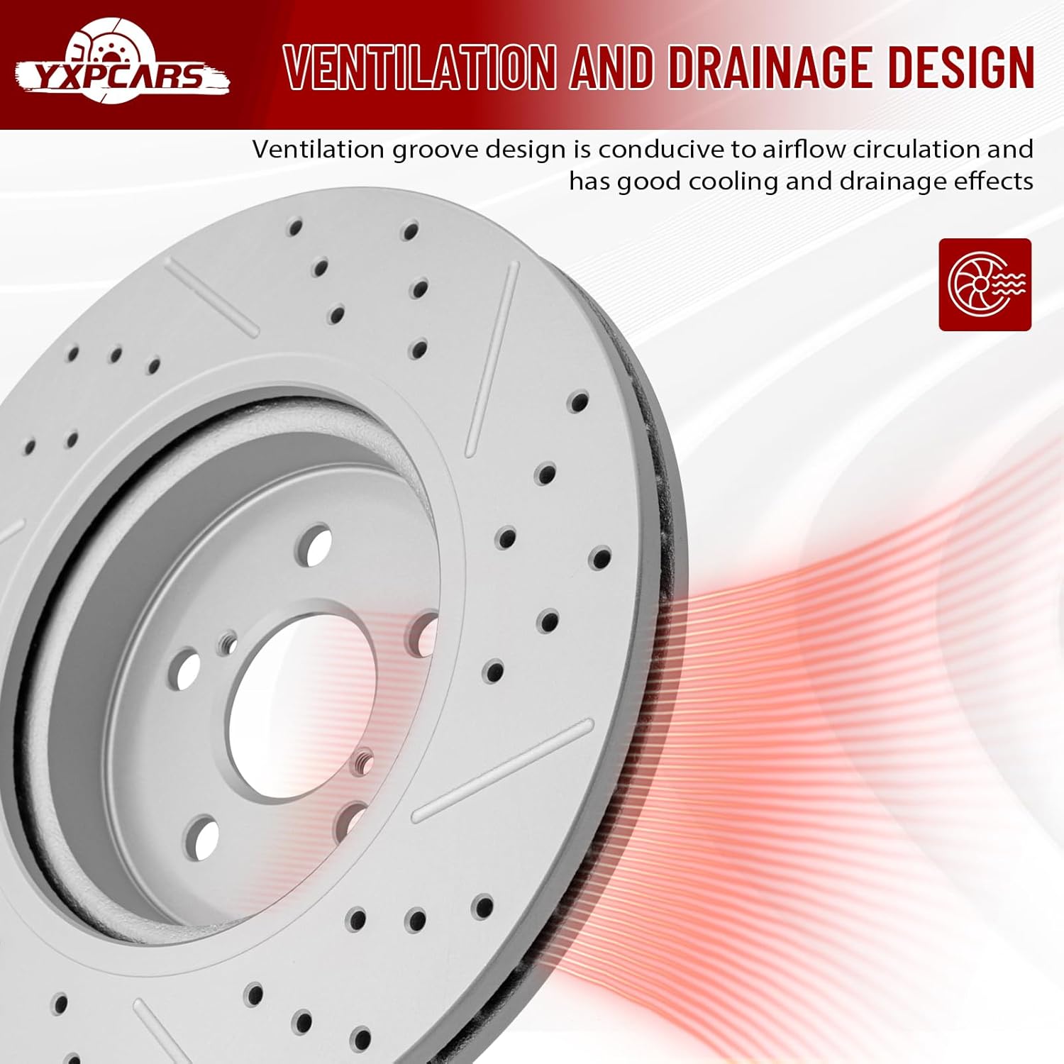 Front Drilled and Slotted Disc Brake Rotors Replacement for Subaru Crosstrek 2018 2019 2020 2021 2022 2023/ Impreza 2017-2023 With 293.0 mm
