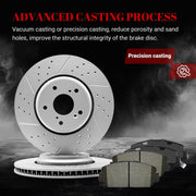 Ceramic Front Brakes Pad and Rotors Drilled Slotted Vented Replacement Disc Brake Kits for Acura ILX 2017 2018 2019 2020 2021 2022, for Honda Civic 2017-2020 Si/Accord 2016 2017