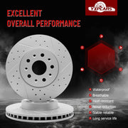 Front Drilled and Slotted Disc Brake Rotors Replacement for Cadillac Ct5 2020-2021/ Ct6 2016 2017 2018 2019 2020/ Cts, for Chevy Camaro with 321.0 mm