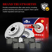 Ceramic Front Brakes Pad and Rotors Drilled Slotted Vented Disc Brake Kits for Escalade Esv, for Silverado 1500 Ltd/Suburban, for Sierra 1500 Limited/Yukon Xl w/ 4 Piston Front Caliper