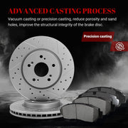 Ceramic Front Brakes Pad and Rotors Drilled Slotted Vented Replacement Disc Brake Kits for Honda Accord Crosstour 2010/ Crosstour 2013-2015/ Cr-V 2007-2011, for Acura Rdx 2007-2012