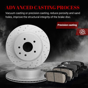 Ceramic Rear Brakes Pad and Rotors Drilled Slotted Vented Replacement Disc Brake Kits for Infiniti Ex35/ Ex37/ G25/ M35/ M45/ Q40/ Qx50, for Nissan 370Z/ Maxima