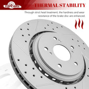 Ceramic Front Brakes Pad and Rotors Drilled Slotted Vented Replacement Disc Brake Kits for Acura MDX 2014 2015 2016 V6 3.5L