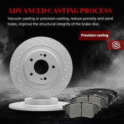Ceramic Rear Brakes Pad and Rotors Drilled Slotted Solid Replacement Disc Brake Kits for Mitsubishi Eclipse Cross Outlander Phev with Electric Parking Brake