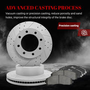 Ceramic Front Brakes Pad and Rotors Drilled Slotted Vented Disc Brake Kits for Ford F-250 Super Duty 2014 2015 2016 2017 2018 2019 2020 2021 2022 2023/ F-350 Super Duty 2014 2017-2023 (4WD)