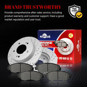 Ceramic Front Brakes Pad and Rotors Drilled Slotted Vented Replacement Disc Brake Kits for Honda Civic 2006 2007 2008 2009 2010 2011