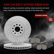 Ceramic Front Brakes Pad and Rotors Drilled Slotted Vented Replacement Disc Brake Kits for Gmc Savana Sierra 2500/ Sierra 1500 2500 Hd/Sierra 1500 2500 Hd Classic/Yukon Xl
