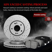 Front & Rear Drilled Slotted Rotors and Ceramic Disc Brake Pads Kit for Hyundai Sonata 2011 - 2014, for Kia Optima 2011-2012 2.4L