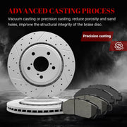 Ceramic Front Brakes Pad and Rotors Drilled Slotted Vented Replacement Disc Brake Kits for Acura MDX 2017-2018/ MDX 2019-2020 Base/SH-AWD, for Honda Pilot 2016-2022/ Ridgeline 2017-2024