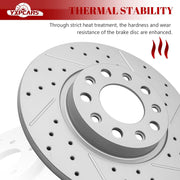 Ceramic Rear Brakes Pad and Rotors Drilled Slotted Solid Disc Brake Kits for Chrysler 200 2015 - 2017