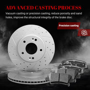 Front & Rear Drilled Slotted Rotors and Ceramic Disc Brake Pads Kit for Kia Soul 2014 - 2016