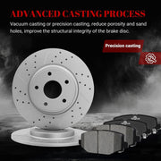 Ceramic Rear Brakes Pad and Rotors Drilled Slotted Solid Disc Brake Kits for Dodge Grand Caravan 2017 - 2020/ Journey 2014 2020, for Volkswagen Routan 2012-2014 (328mm)