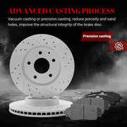 Ceramic Front Brakes Pad and Rotors Drilled Slotted Vented Replacement Disc Brake Kits for MAZDA CX-3 AWD 2016 2017 2018 2019 2020/3 2017-2018 with EPB