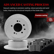 Ceramic Rear Brakes Pad and Rotors Drilled Slotted Solid Replacement Disc Brake Kits for Hyundai Elantra 2007-2008/ Elantra 2009 Gl, Gls, L, Limited, Se (Rear Brake Type: Disc)