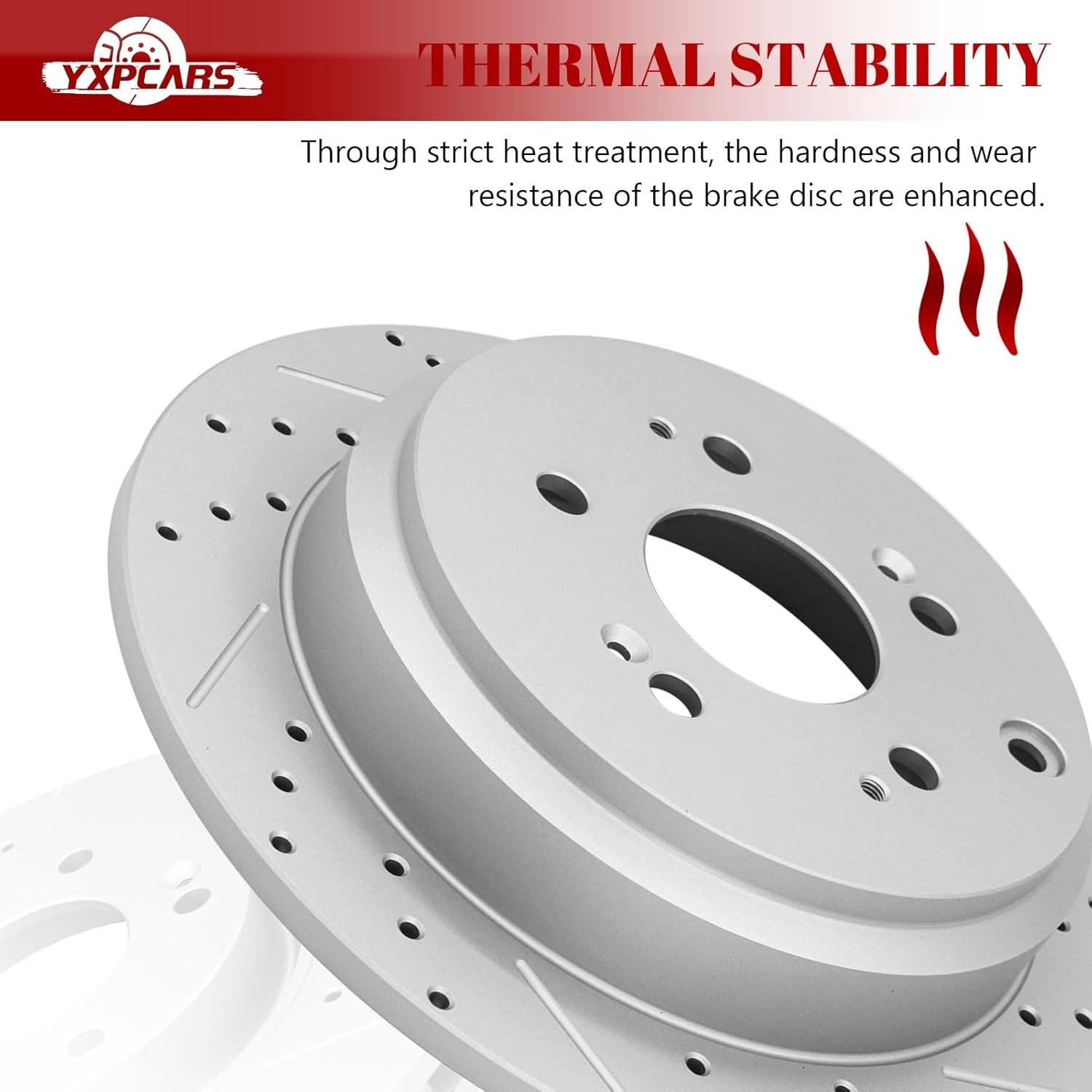 Ceramic Rear Brakes Pad and Rotors Drilled Slotted Solid Disc Brake Kits for Honda Odyssey 2005 - 2010