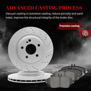 Front & Rear Drilled Slotted Rotors and Ceramic Disc Brake Pads Kit for Mercedes-Benz Gla250 2015 2016 2017 2018 2019 2020/ Cla250 2014-2019 (with Sport Package)