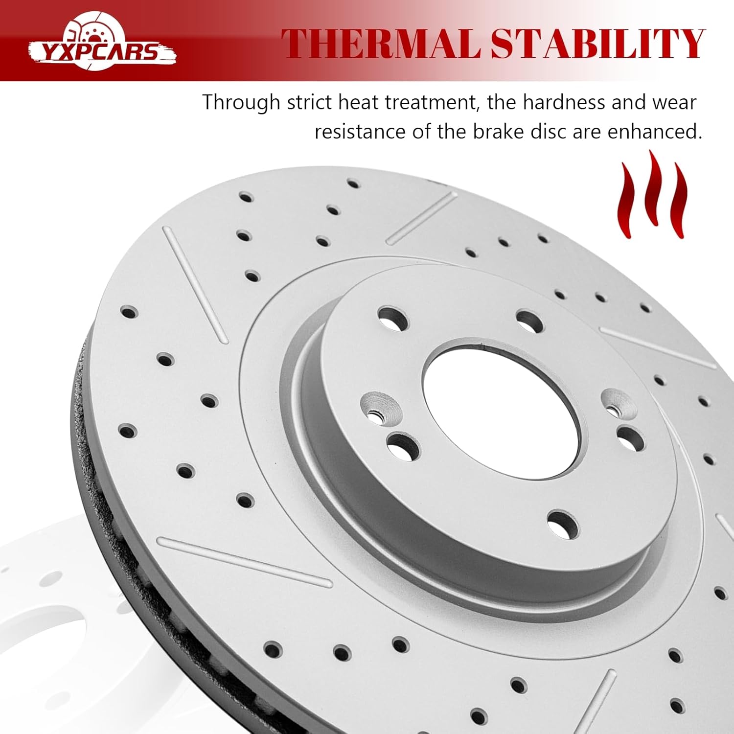 Front & Rear Drilled Slotted Rotors and Ceramic Disc Brake Pads Kit for Hyundai Santa Fe 2013-2016/ Santa Fe Xl 2013 2014 2015 2016